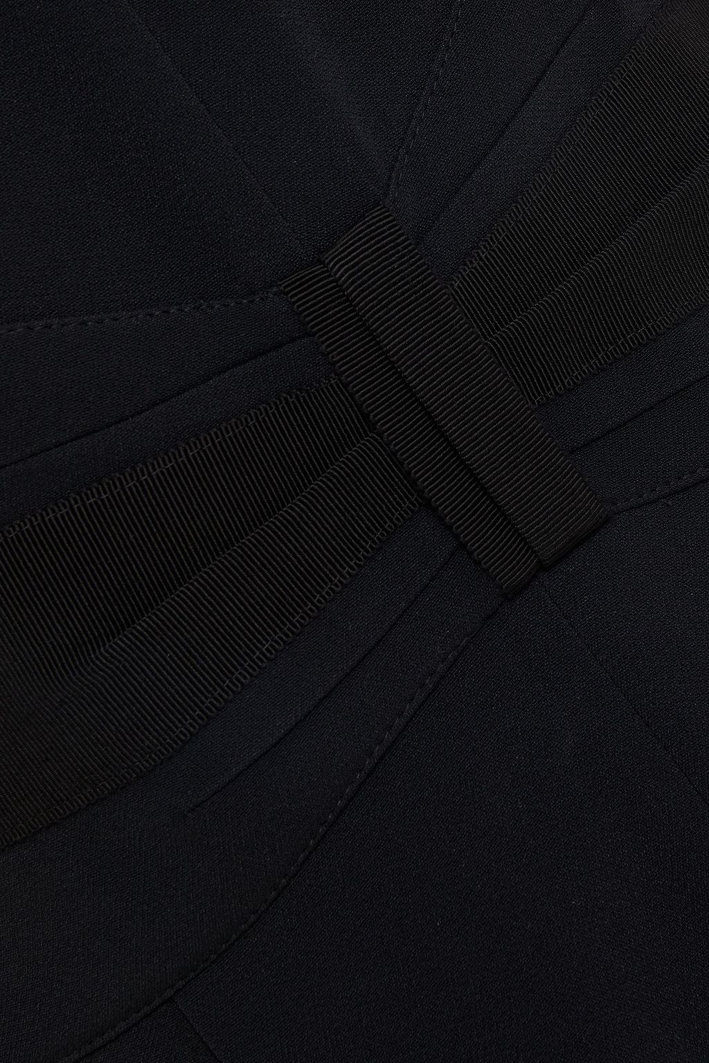 REDVALENTINO Grosgrain-trimmed pleated crepe jumpsuit