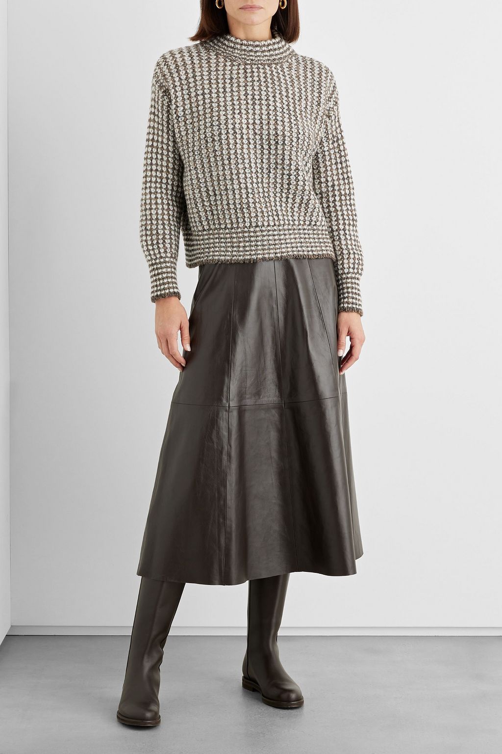 IRIS & INK Amy jacquard-knit merino wool and alpaca-blend turtleneck sweater