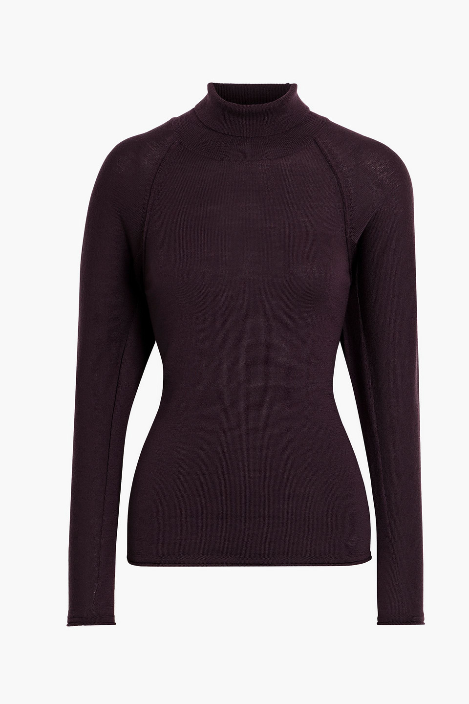 Iris & Ink Anna Merino Wool Turtleneck Sweater In Grape