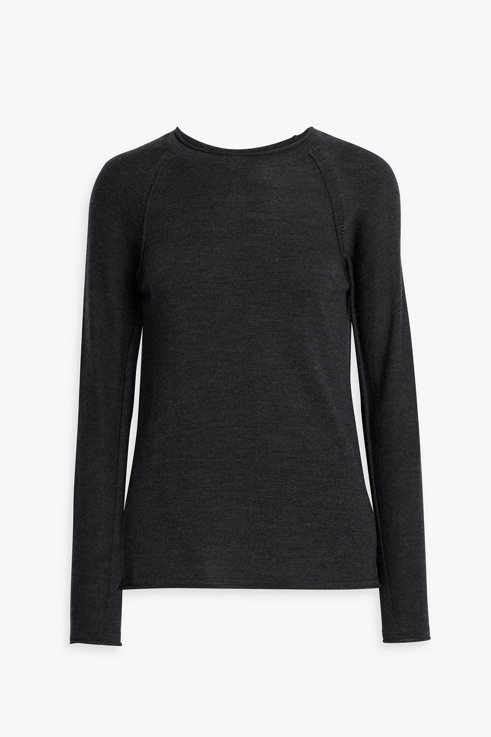 Iris & Ink Bella Merino Wool Jumper In Charcoal