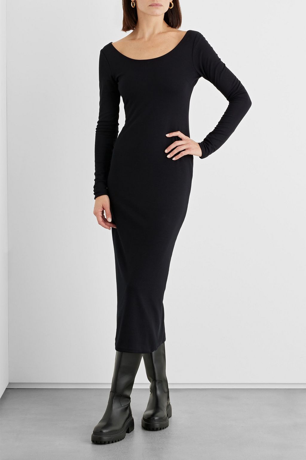 IRIS & INK Elle stretch-LENZING™ ECOVERO™ jersey midi dress