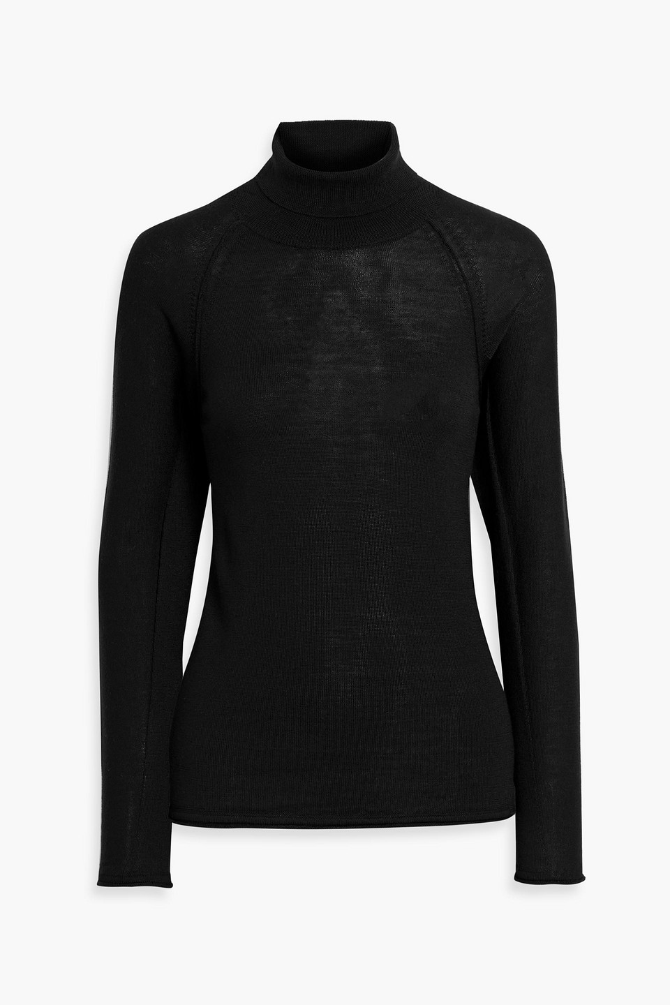 Iris & Ink Anna Merino Wool Turtleneck Sweater In Black