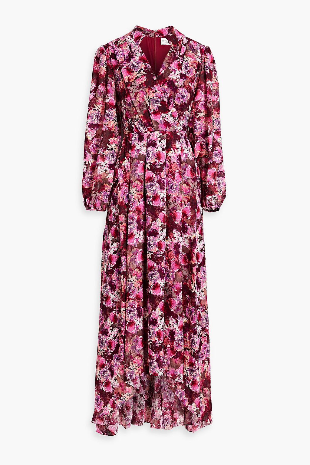 MIKAEL AGHAL Wrap-effect floral-print fil coupé chiffon dress | THE OUTNET