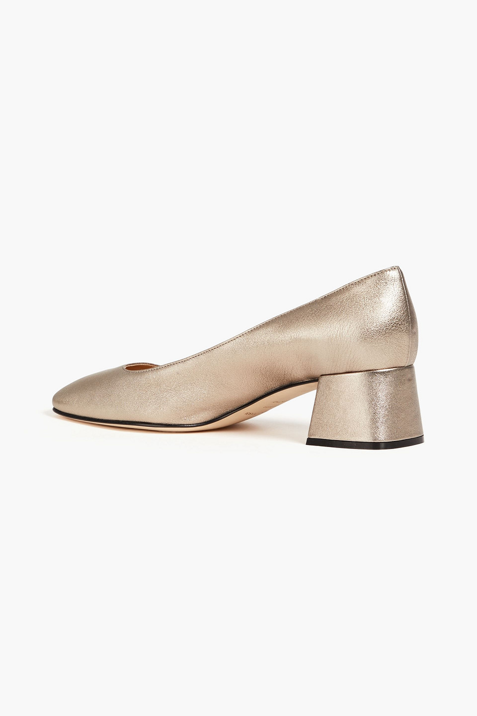 Sergio Rossi Metallic Leather Pumps In Platinum