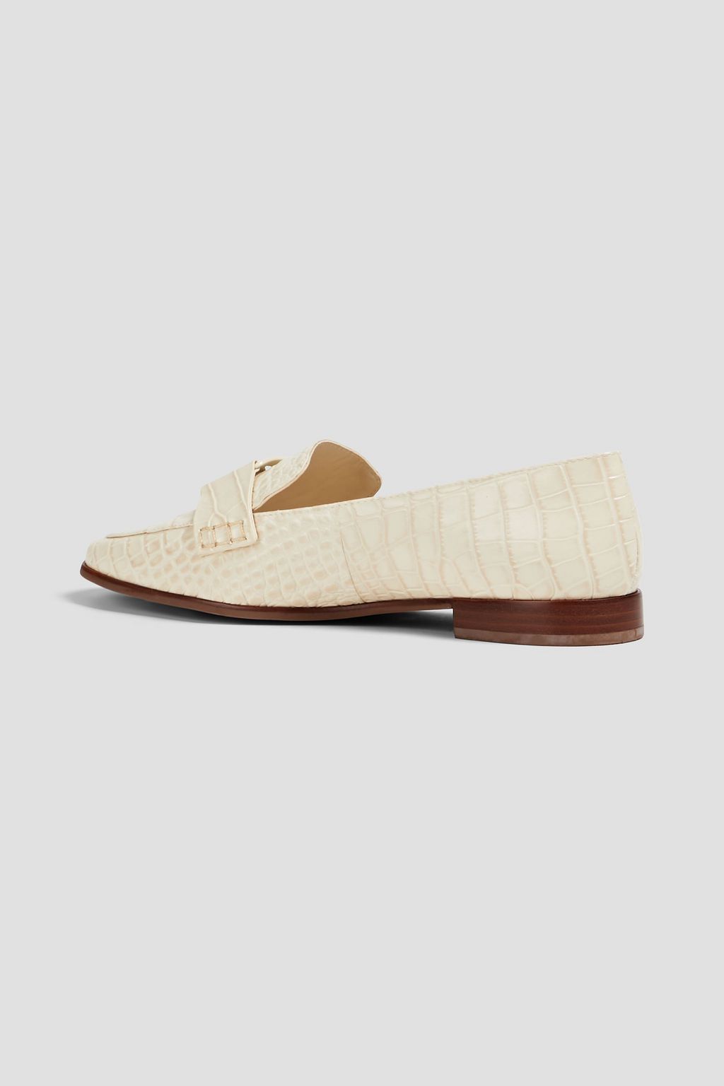 TORY BURCH Embellished croc-effect leather loafers