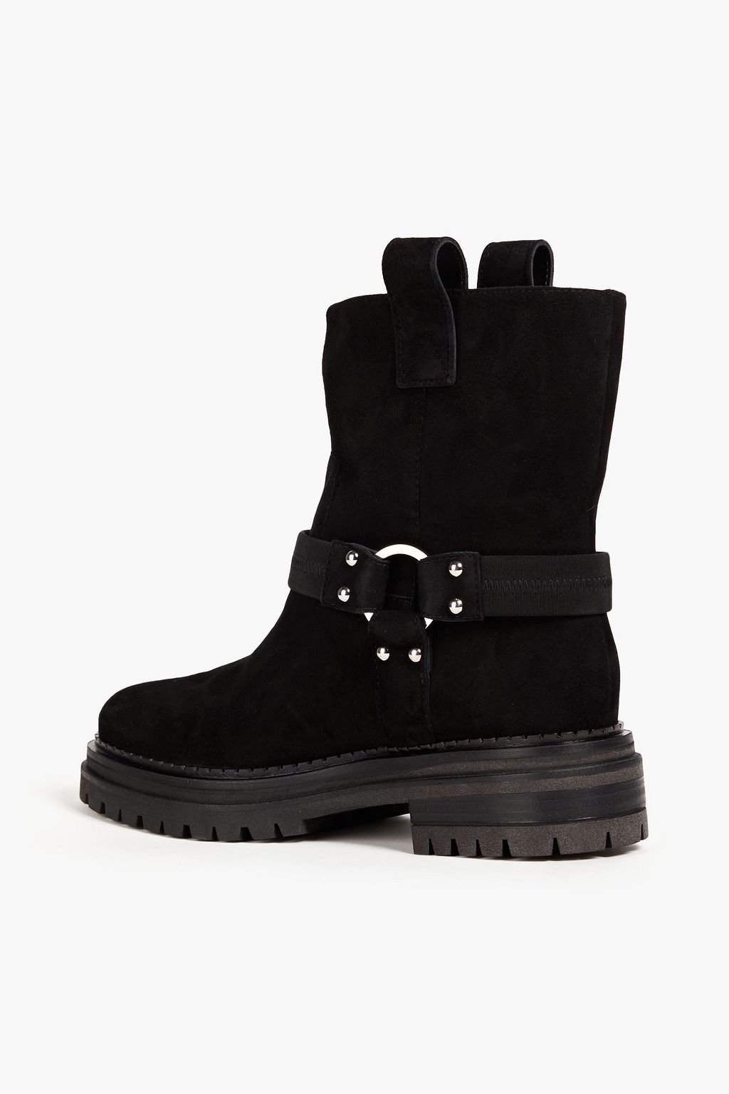 SERGIO ROSSI Ring-embellished suede ankle boots