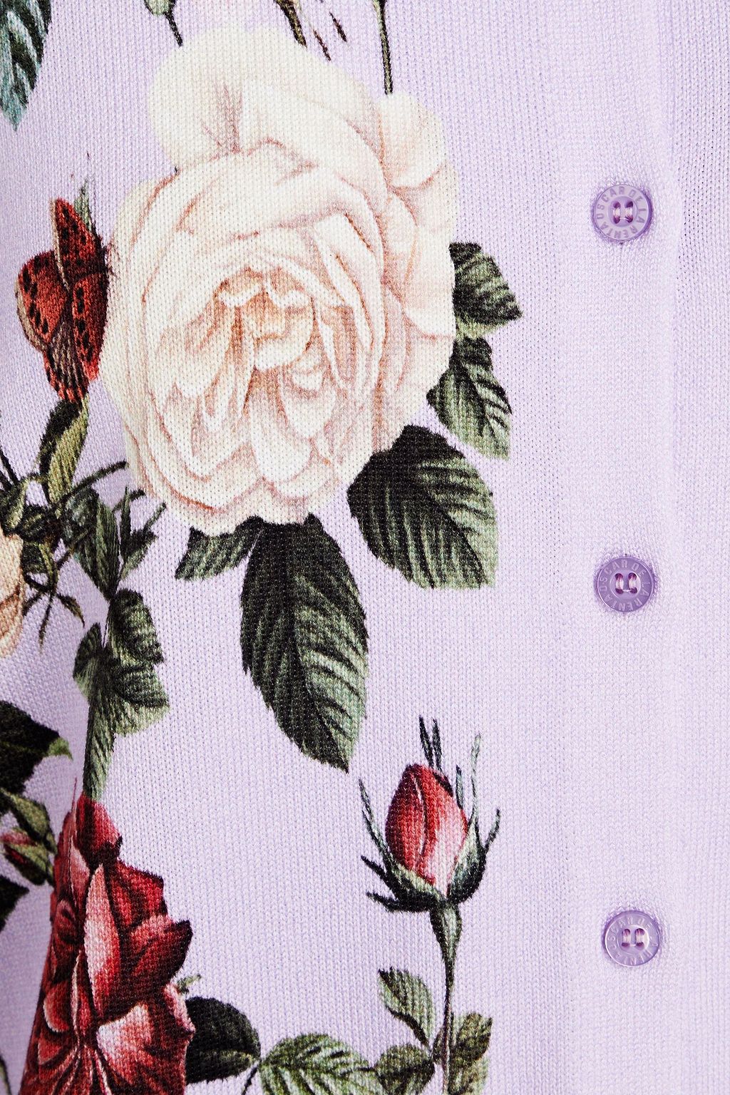 OSCAR DE LA RENTA Floral-print cotton-blend cardigan
