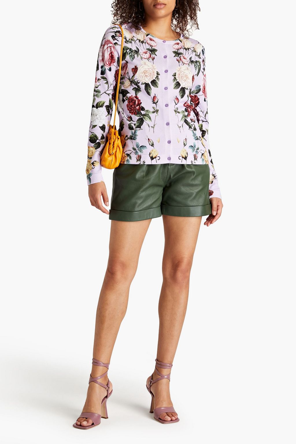 OSCAR DE LA RENTA Floral-print cotton-blend cardigan