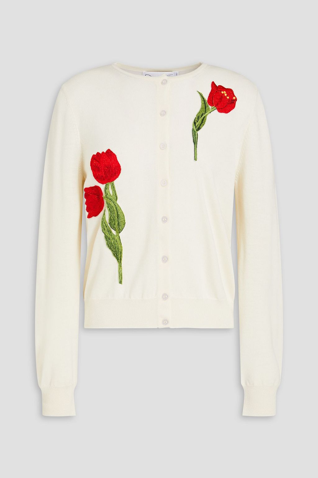 OSCAR DE LA RENTA Appliqu d wool cardigan THE OUTNET