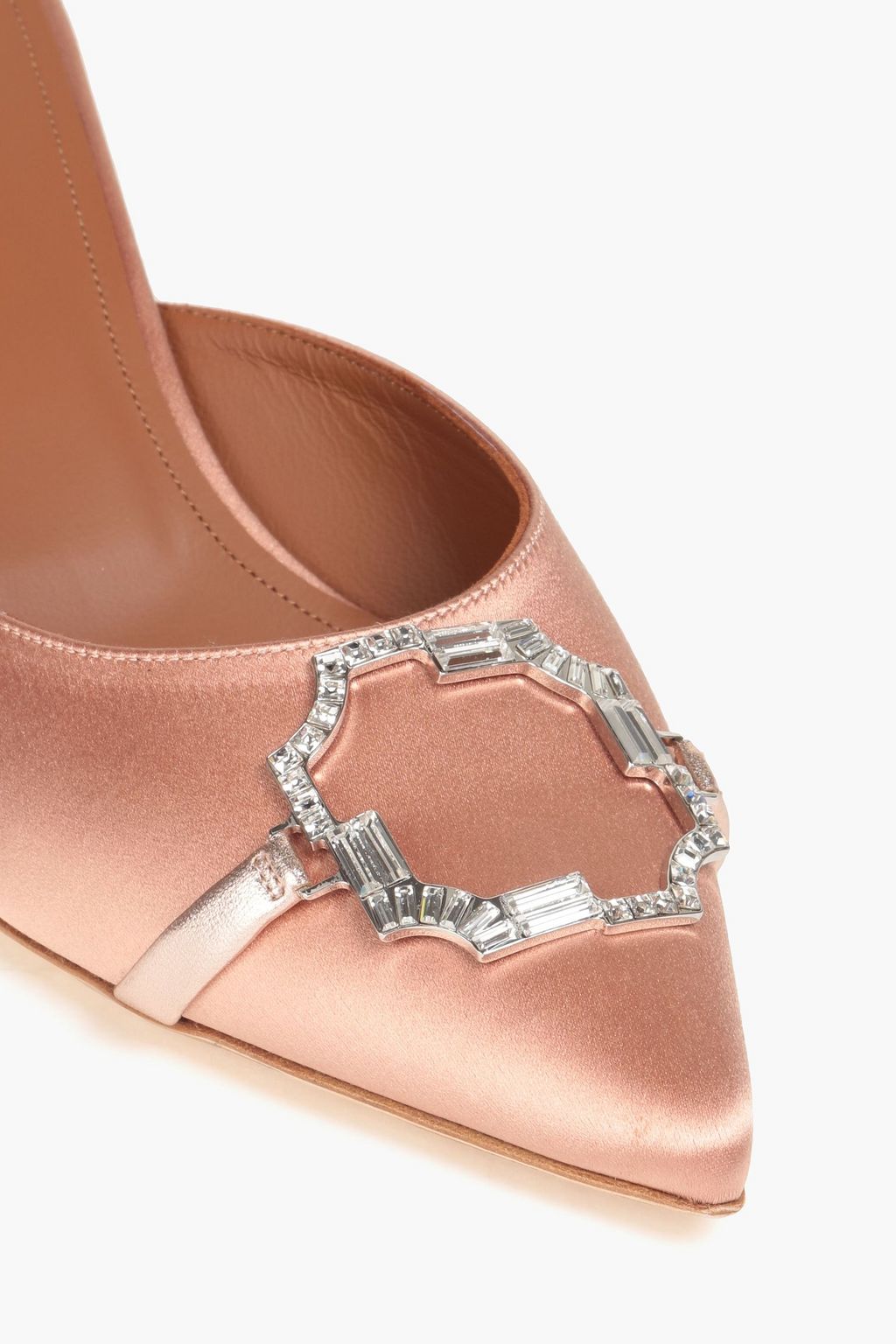MALONE SOULIERS Missy 45 buckle-embellished satin mules