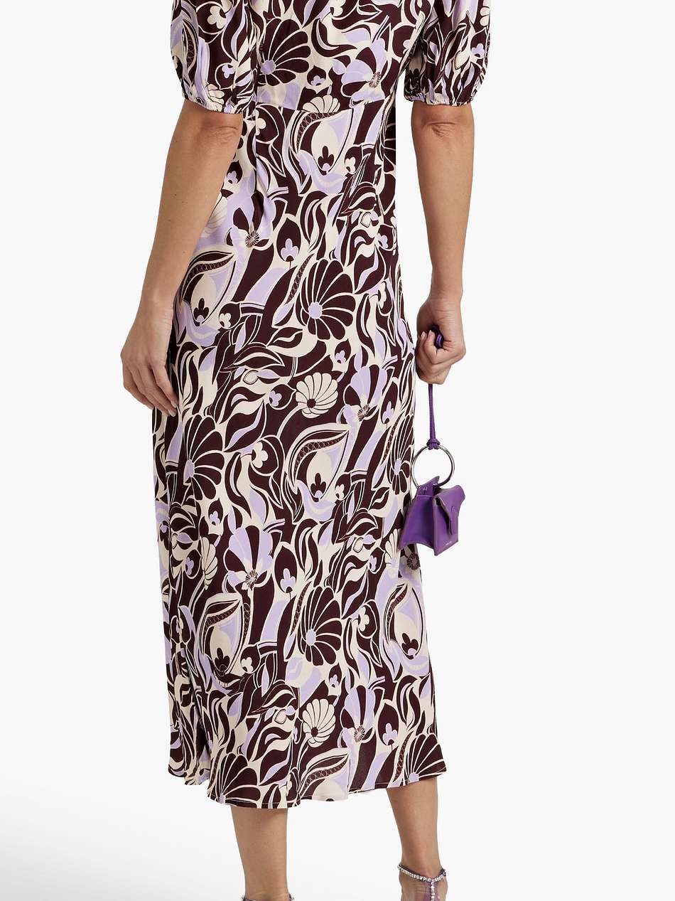 poppy printed crepe midi dress