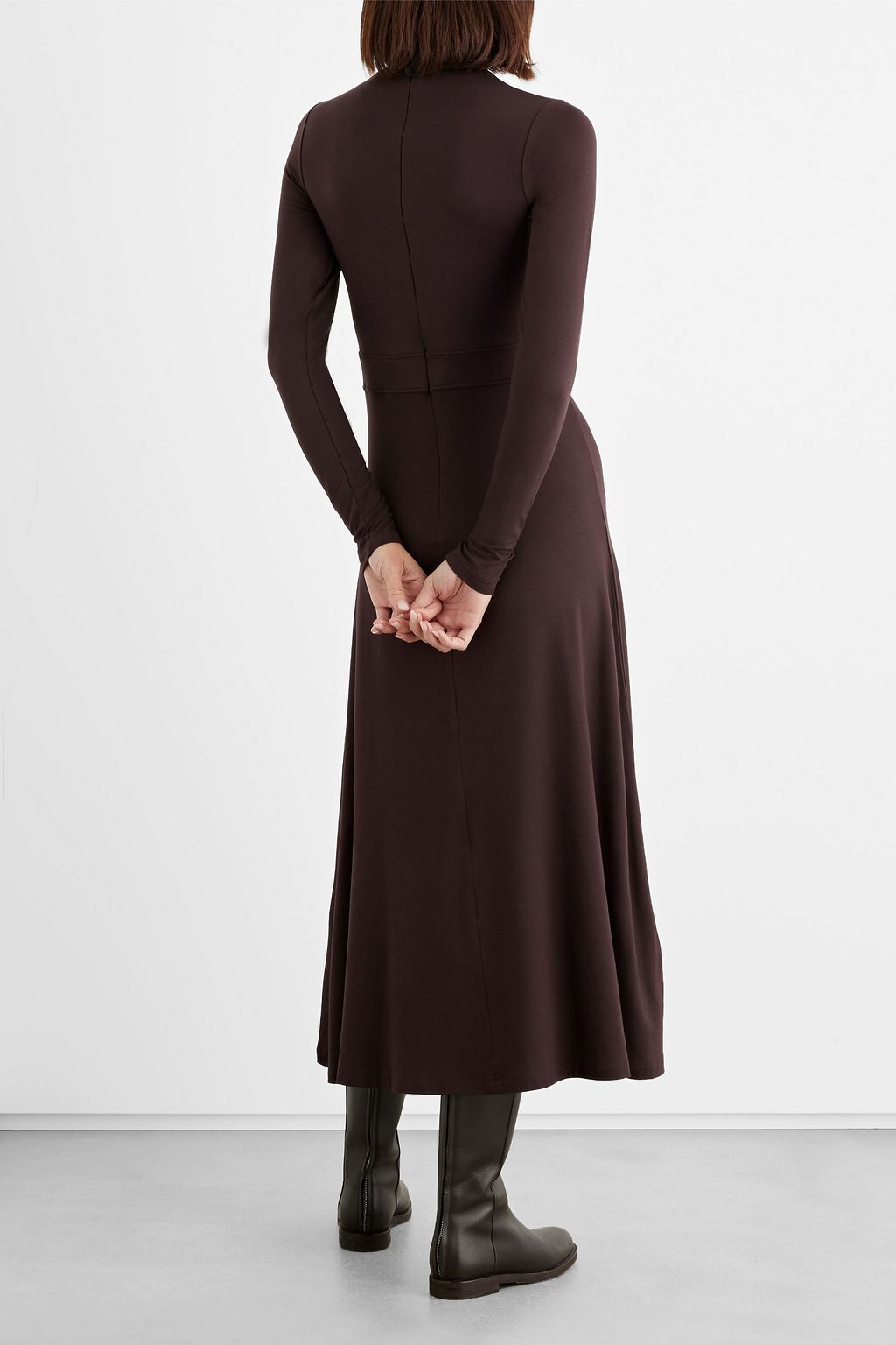 IRIS & INK Riley stretch-LENZING™ ECOVERO™ jersey turtleneck midi dress