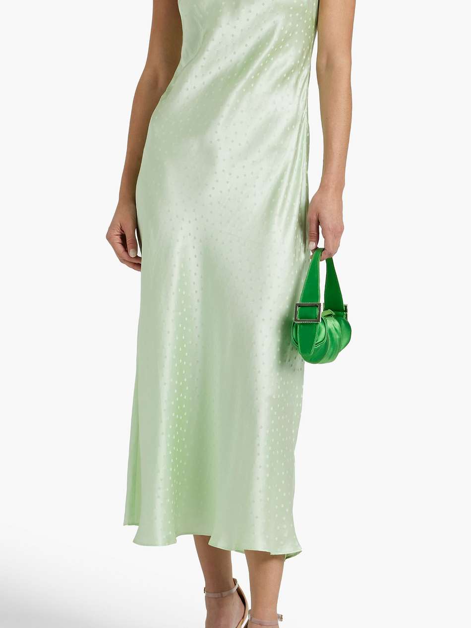 holly polka-dot silk-satin jacquard midi slip dress