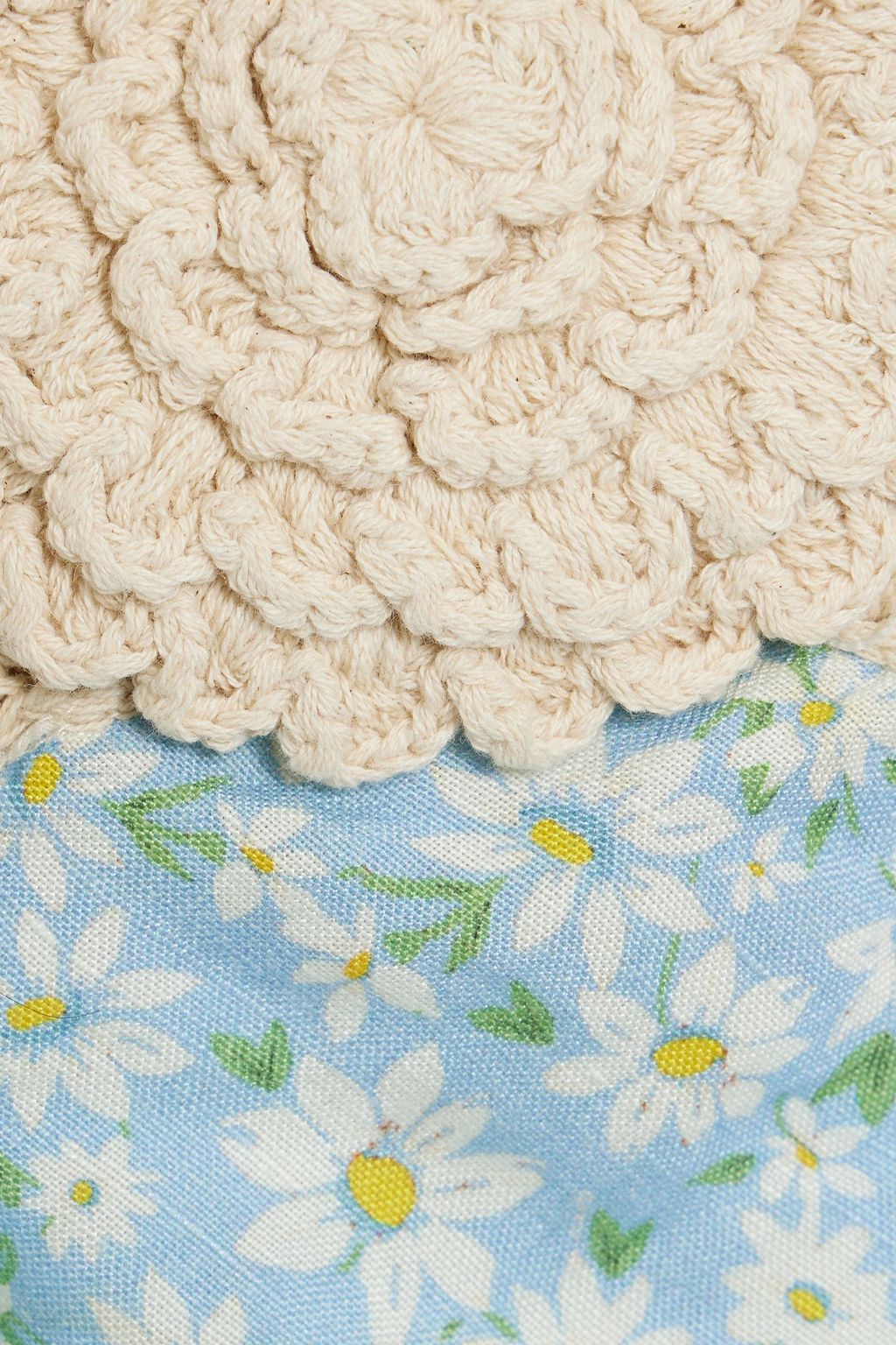 RIXO Sardinia crochet-paneled floral-print linen-blend midi dress