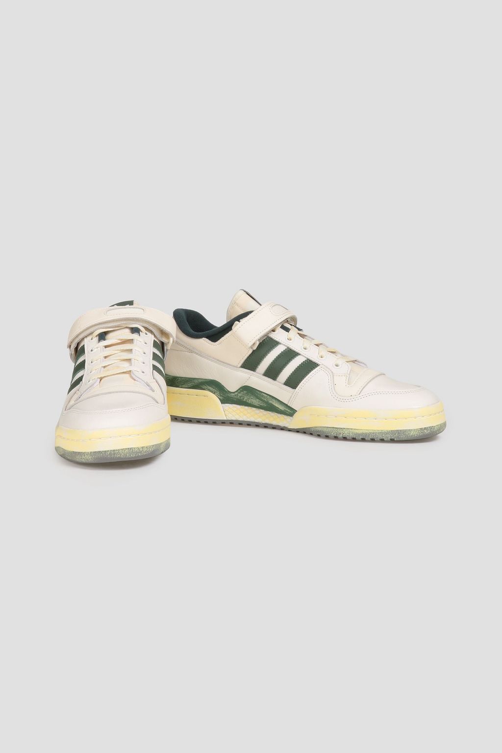 ADIDAS ORIGINALS حذاء سنيكرز فورام 84 بطول فوق الكاحل من الجلد وقماش عازل