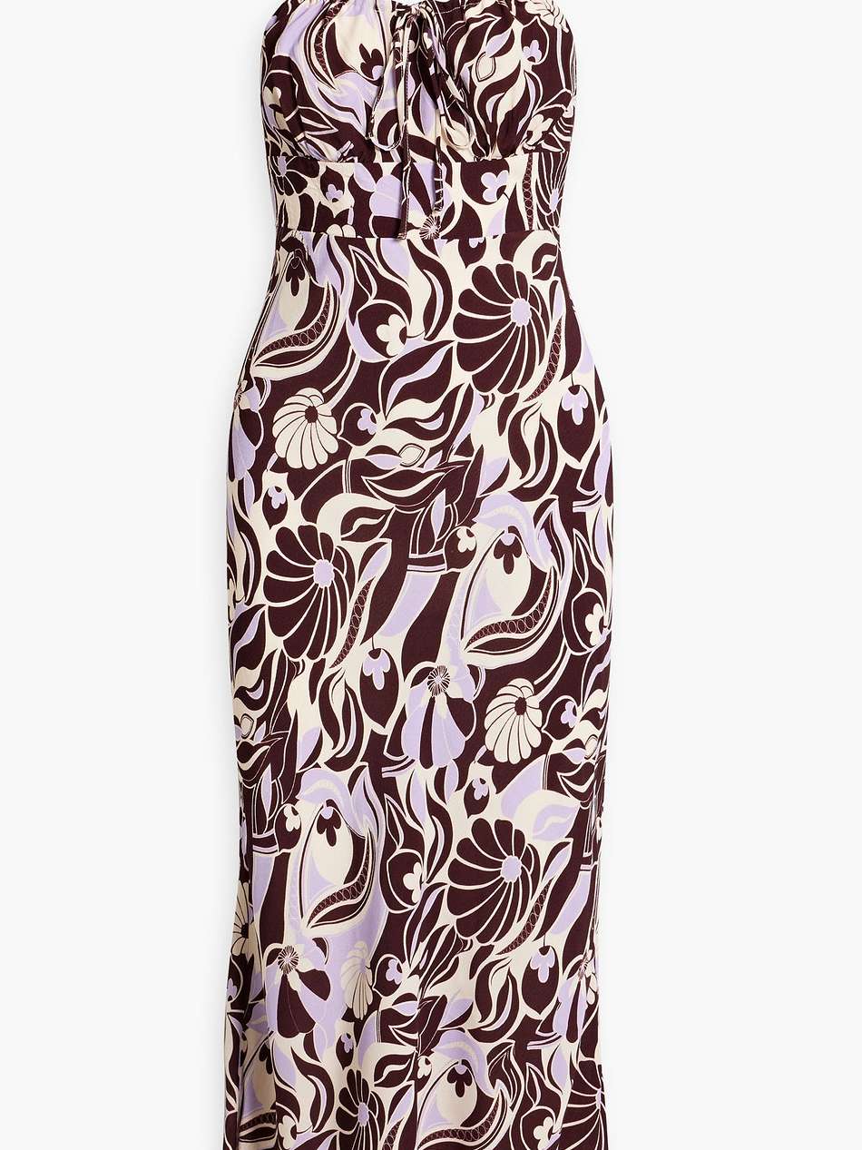 maeve printed crepe midi dress