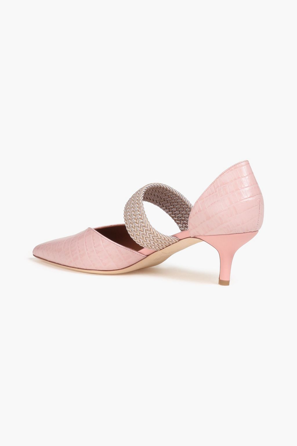 MALONE SOULIERS حذاء مايسي 45 بكعب عالٍ من الجلد بنقشة جلد التمساح