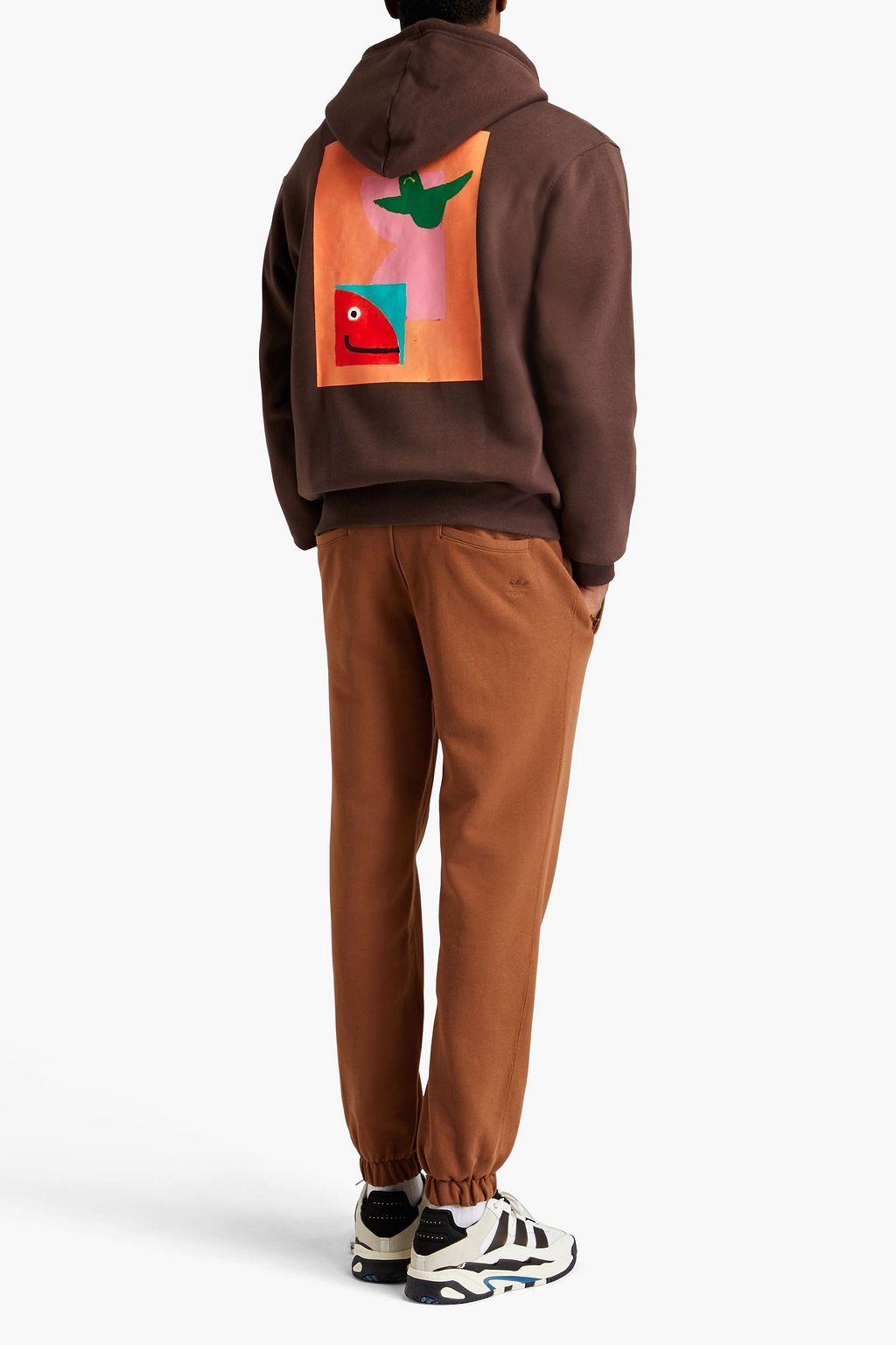 ADIDAS ORIGINALS Printed French cotton-terry hoodie