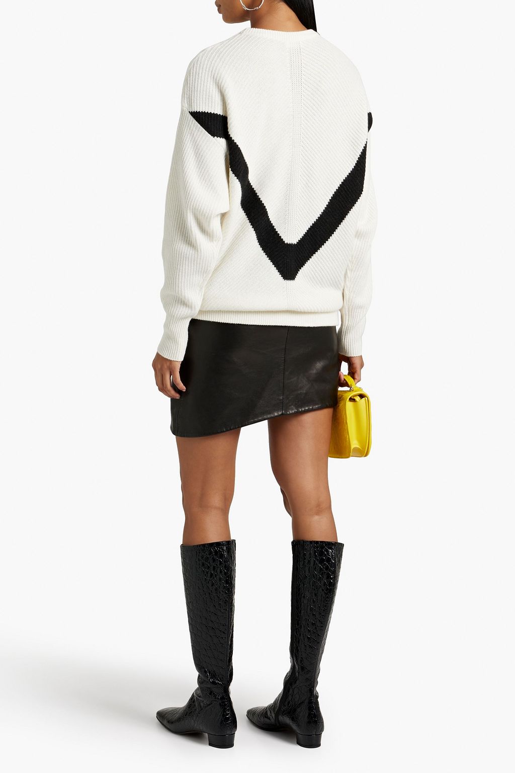 REDVALENTINO كنزة رياضية من نسيج بحبكة جاكار بتصميم مضلّع