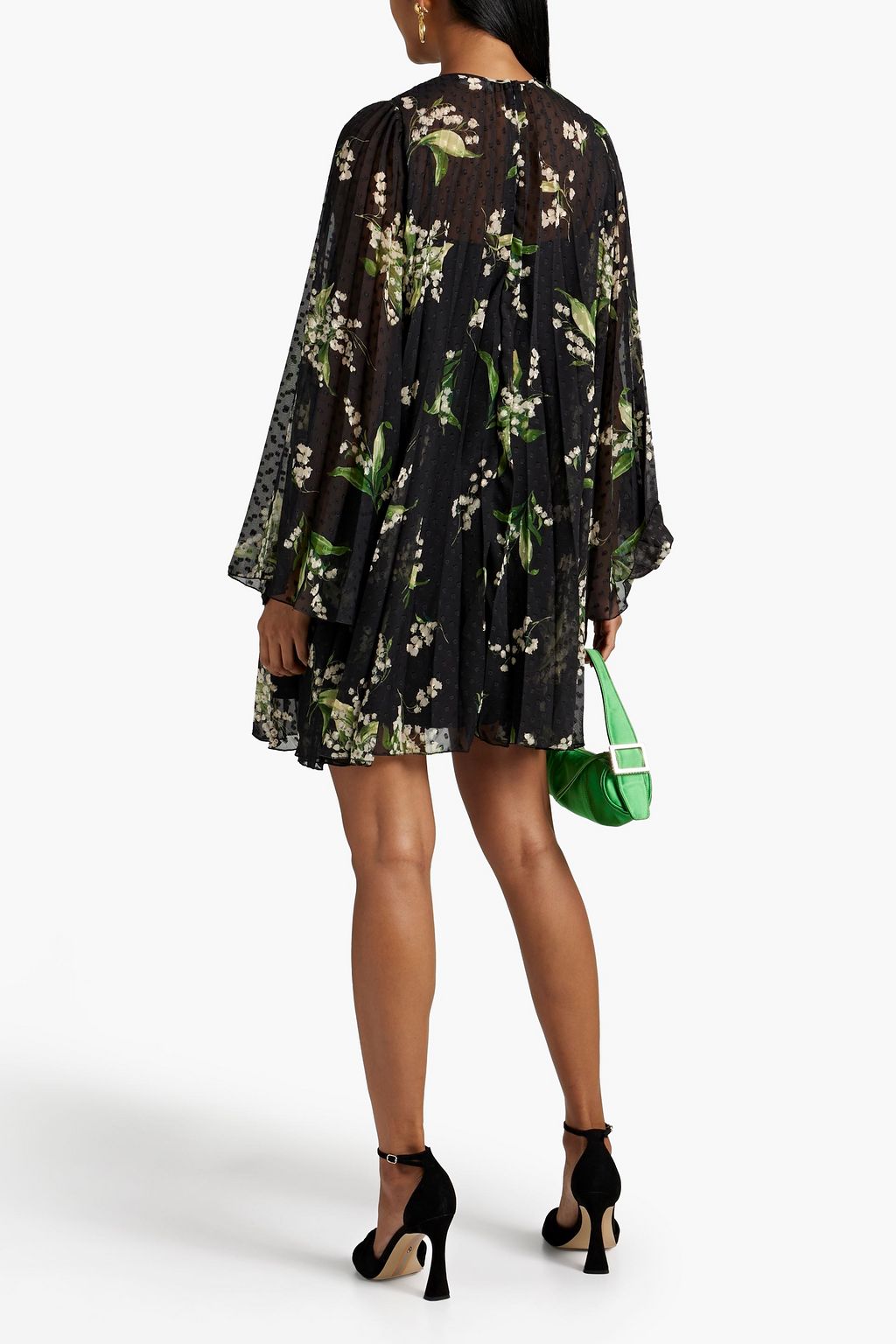 REDVALENTINO Floral-print fil coupé chiffon mini dress