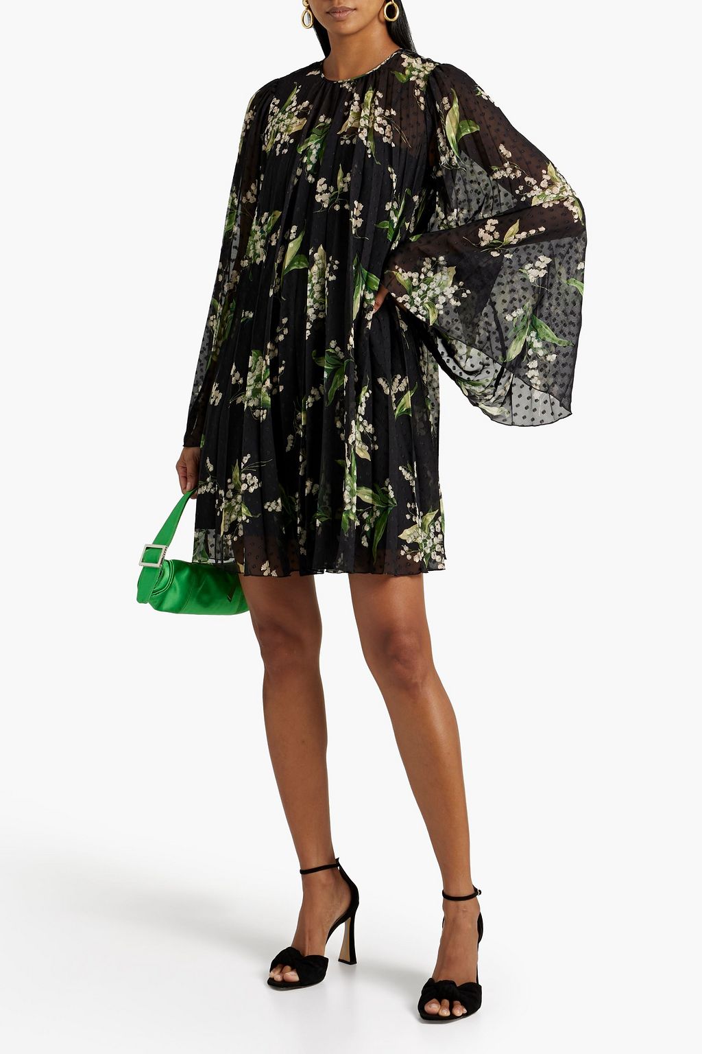 REDVALENTINO Floral-print fil coupé chiffon mini dress
