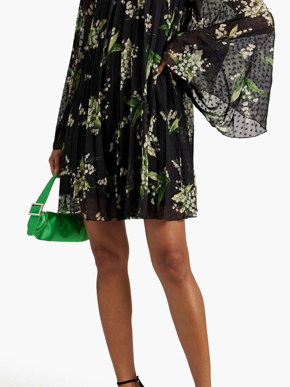 floral-print fil coupé chiffon mini dress