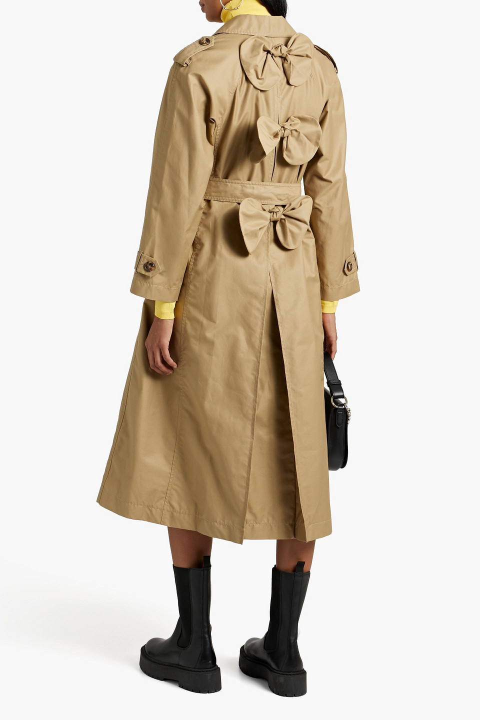 Shop Red Valentino Cotton-blend Gabardine Trench Coat In Beige