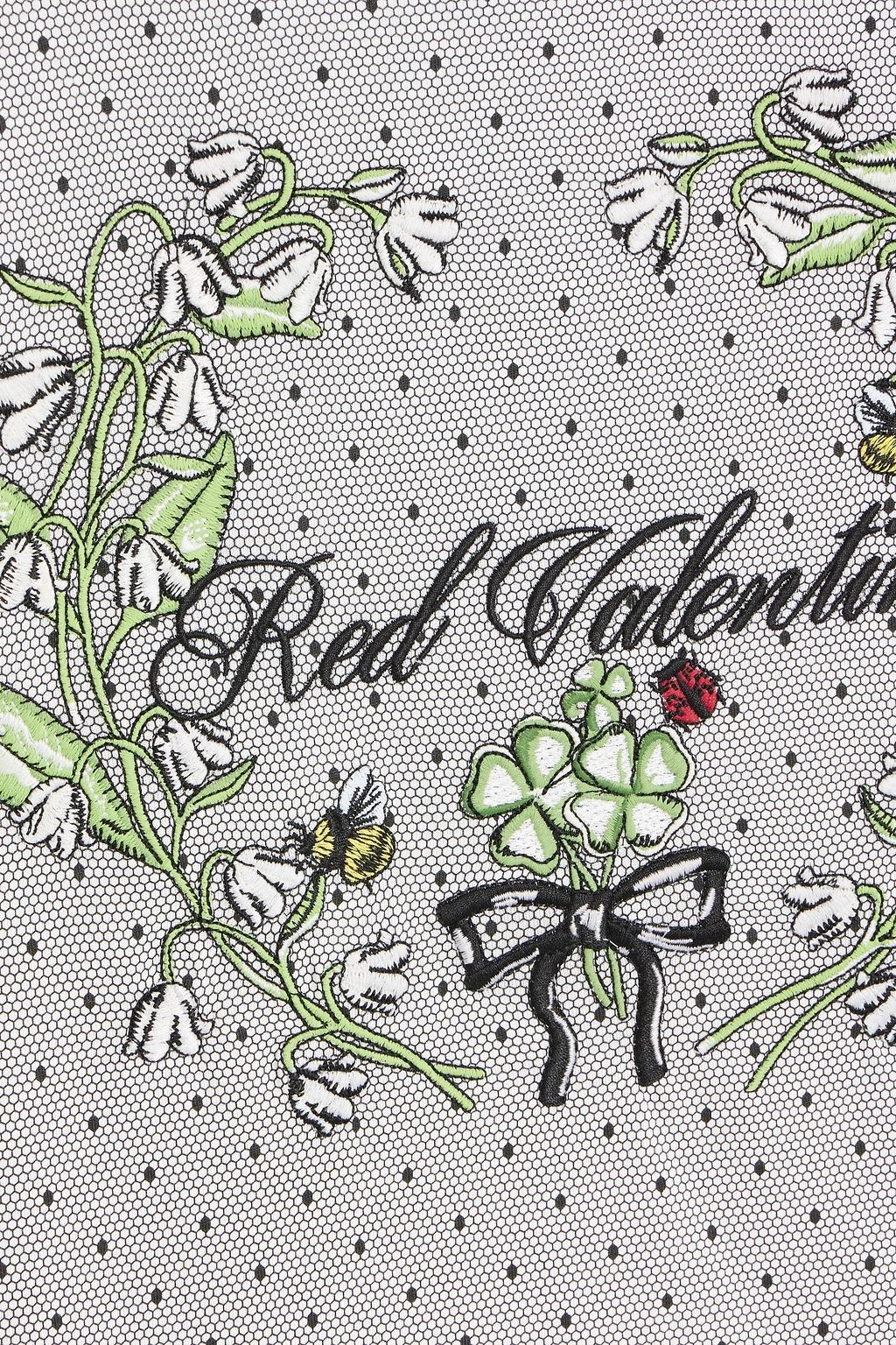 REDVALENTINO Embroidered printed cotton-jersey T-shirt