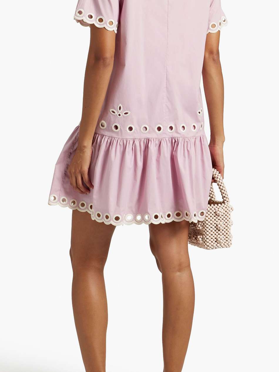 broderie anglaise cotton mini dress