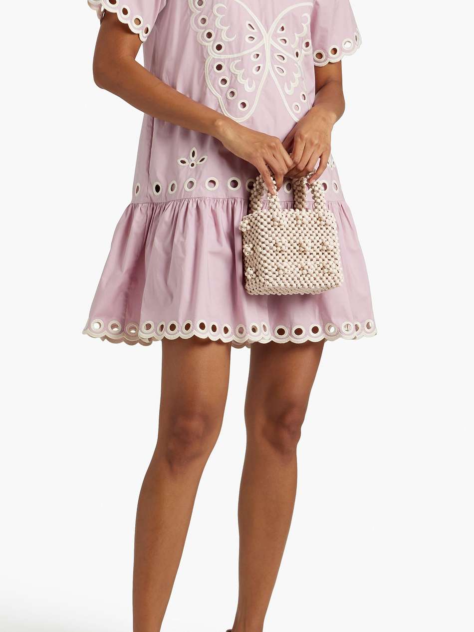 broderie anglaise cotton mini dress
