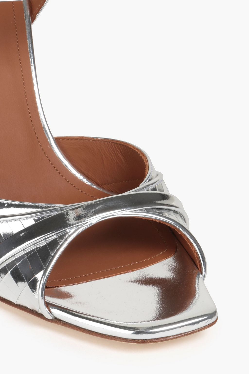 MALONE SOULIERS Jule 90 mirrored-leather mules