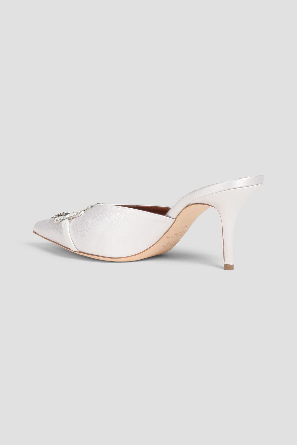 MALONE SOULIERS Embellished glittered satin mules
