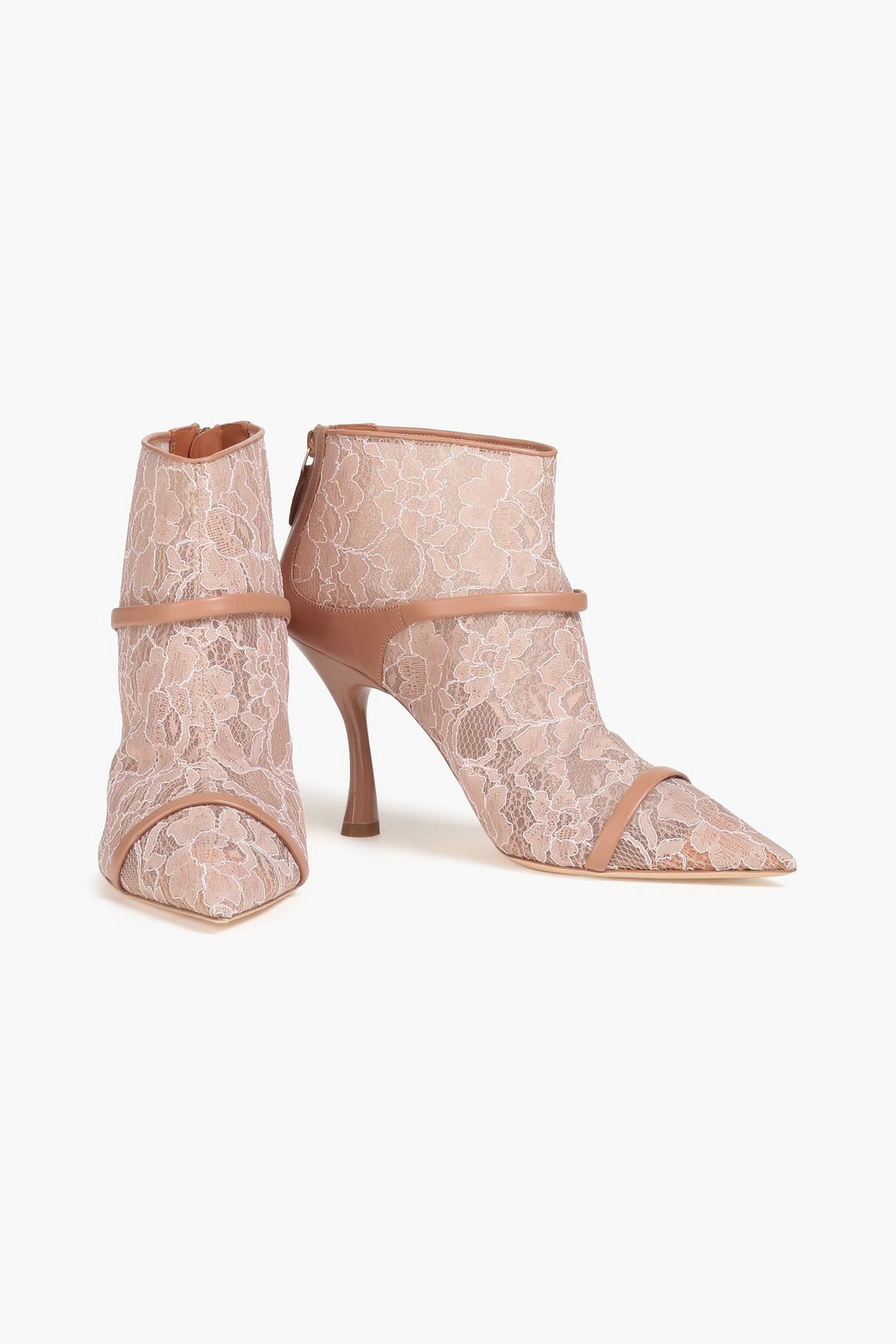 MALONE SOULIERS Tamara 90 leather and corded lace ankle boots