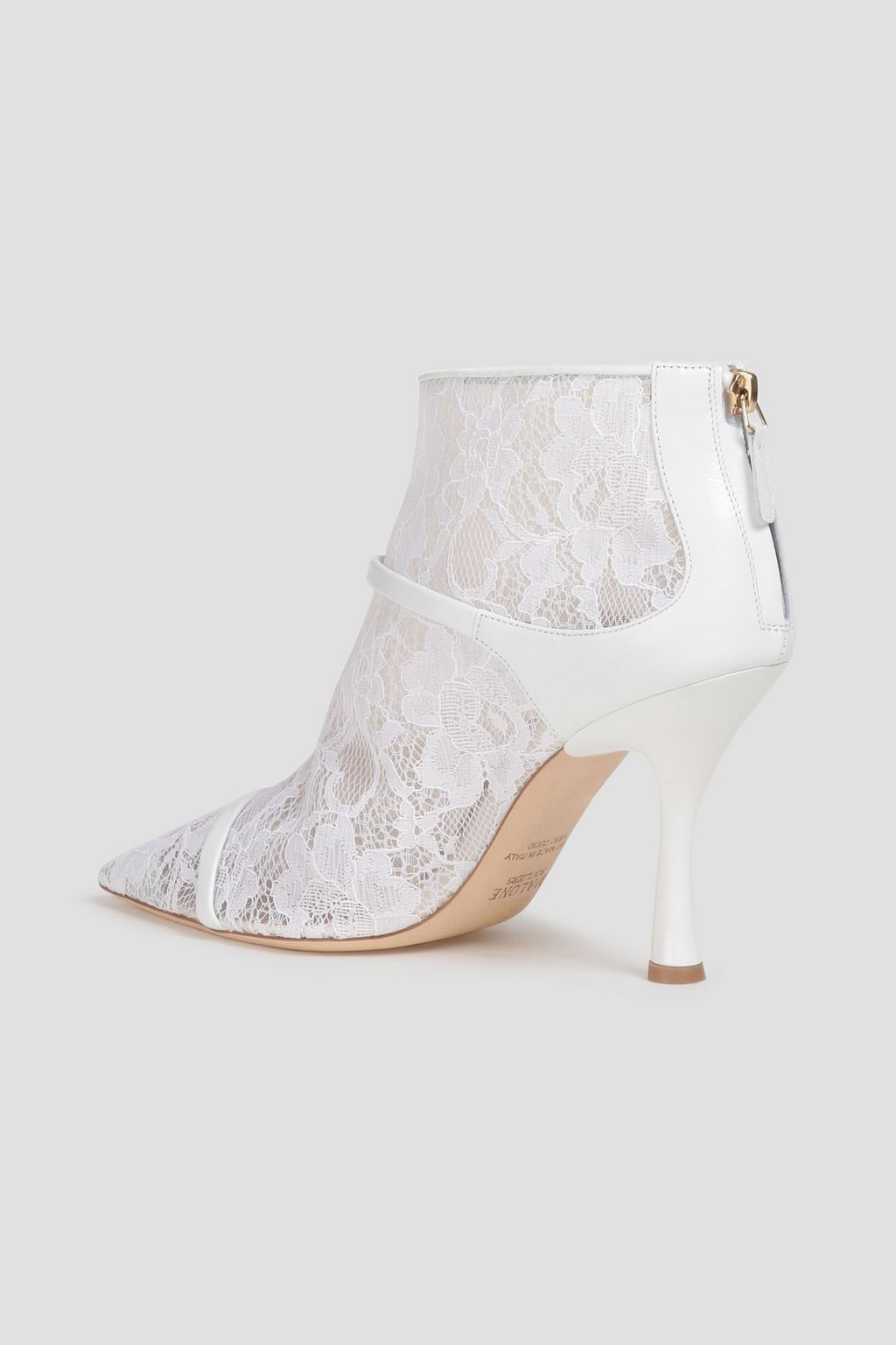 MALONE SOULIERS حذاء بوت تامارا 90 بطول الكاحل من الجلد والدانتيل المفرّغ