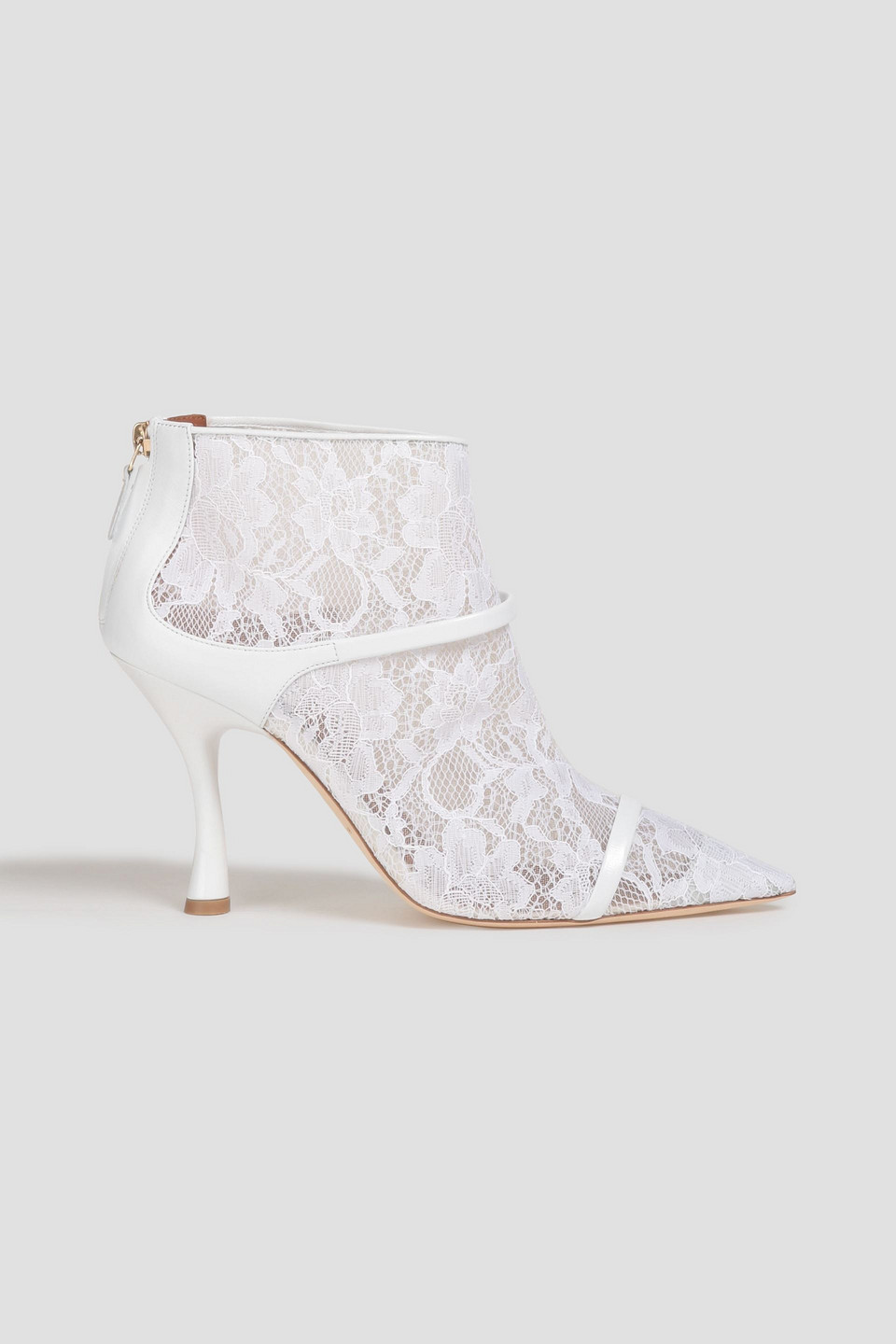 Malone Souliers - Tamara 90 leather and corded lace ankle boots - White - EU 41