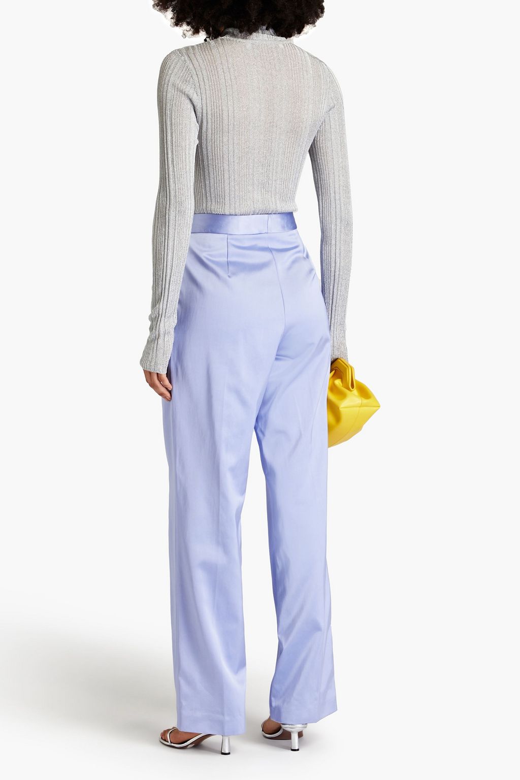 OSCAR DE LA RENTA Satin-twill straight-leg pants