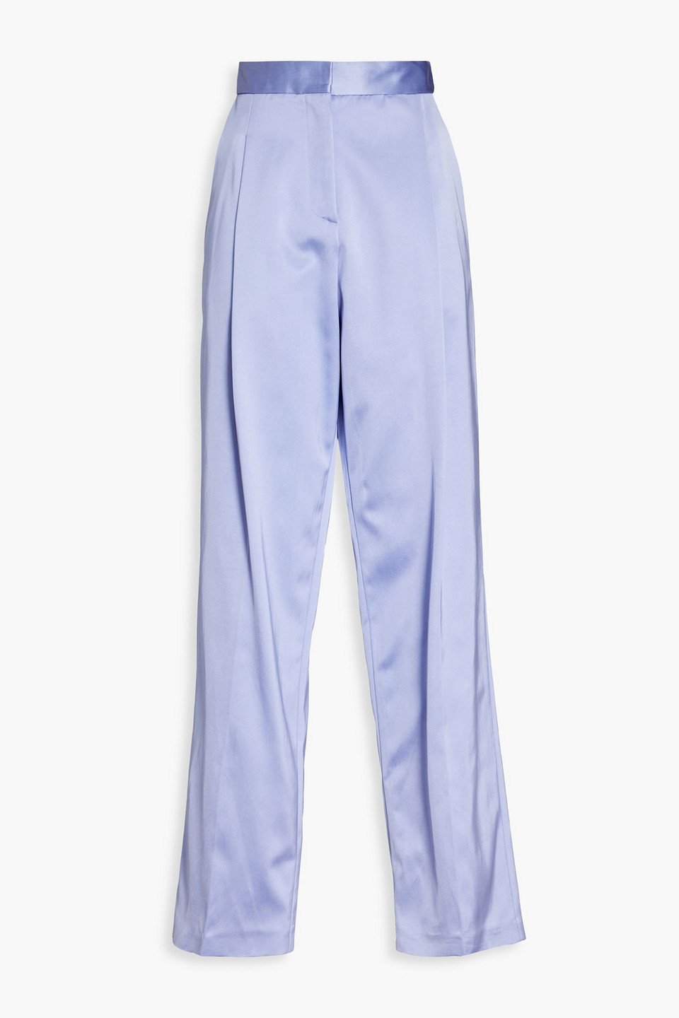 Oscar De La Renta Satin-twill Straight-leg Pants In Lavender