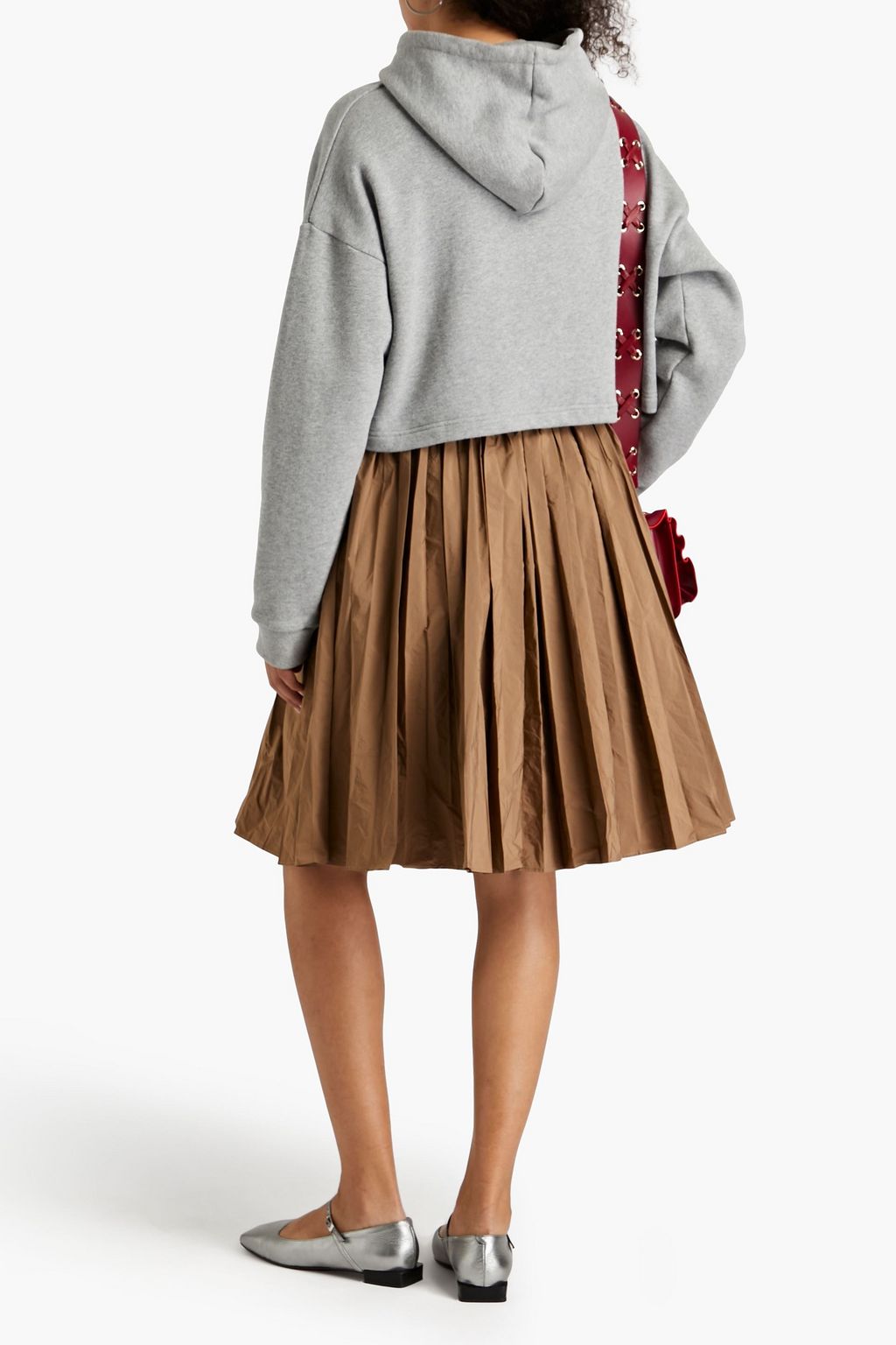 REDVALENTINO Pleated taffeta skirt