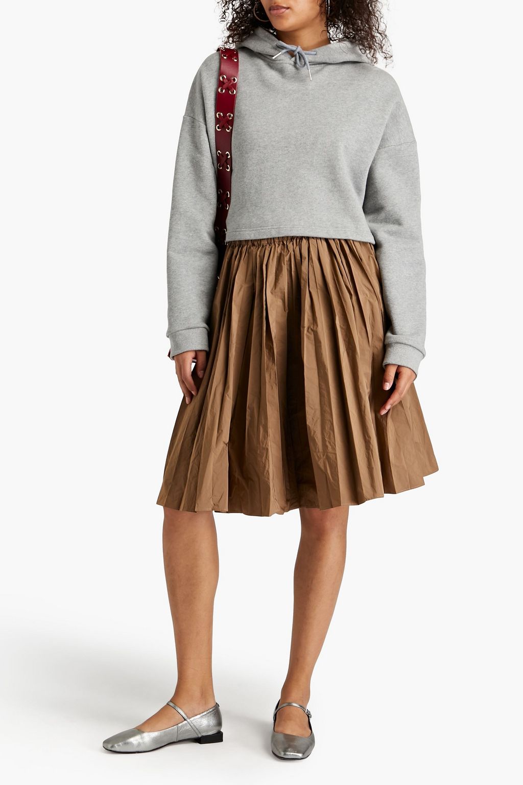 REDVALENTINO Pleated taffeta skirt
