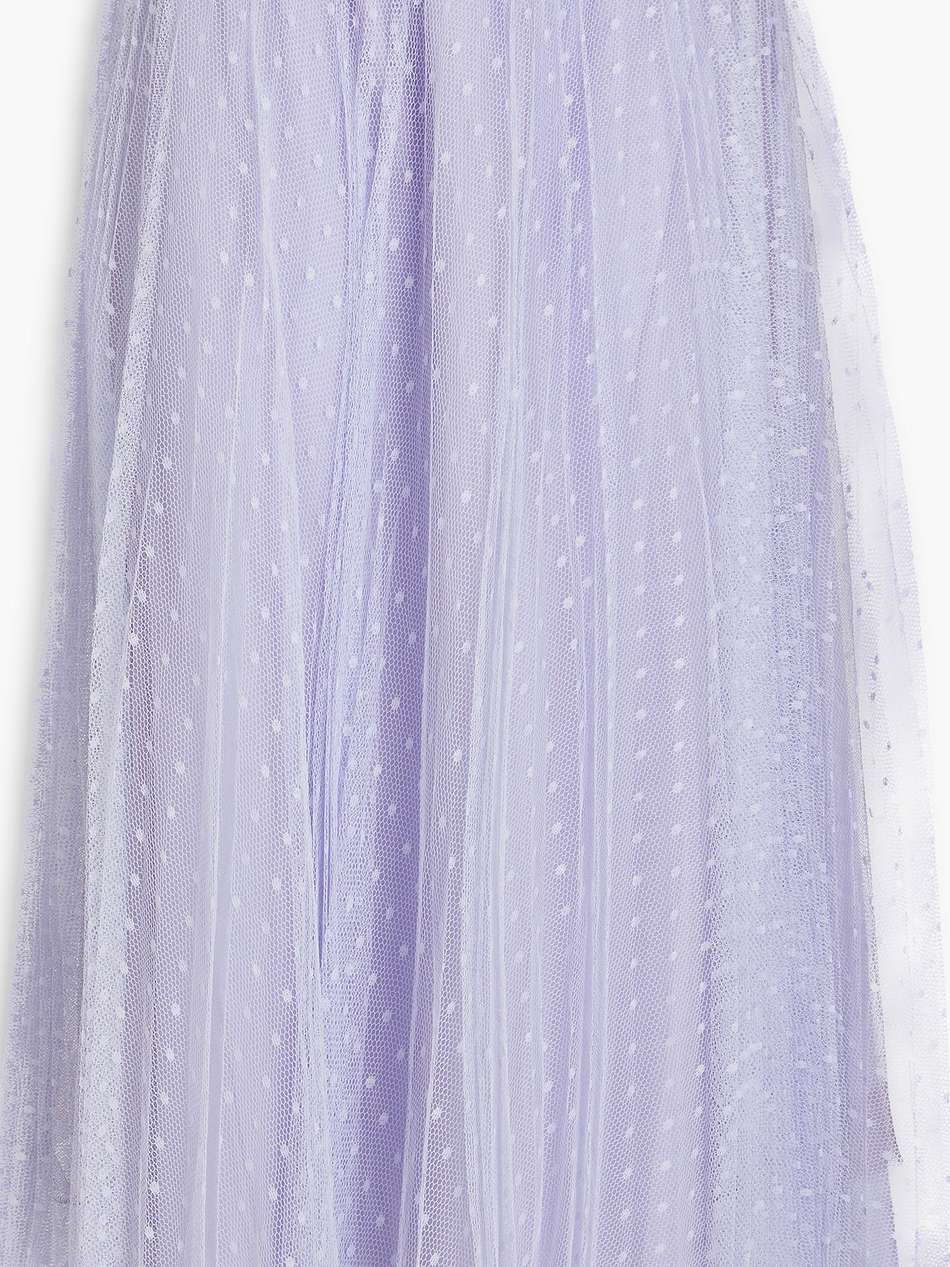 pleated point d'esprit midi skirt