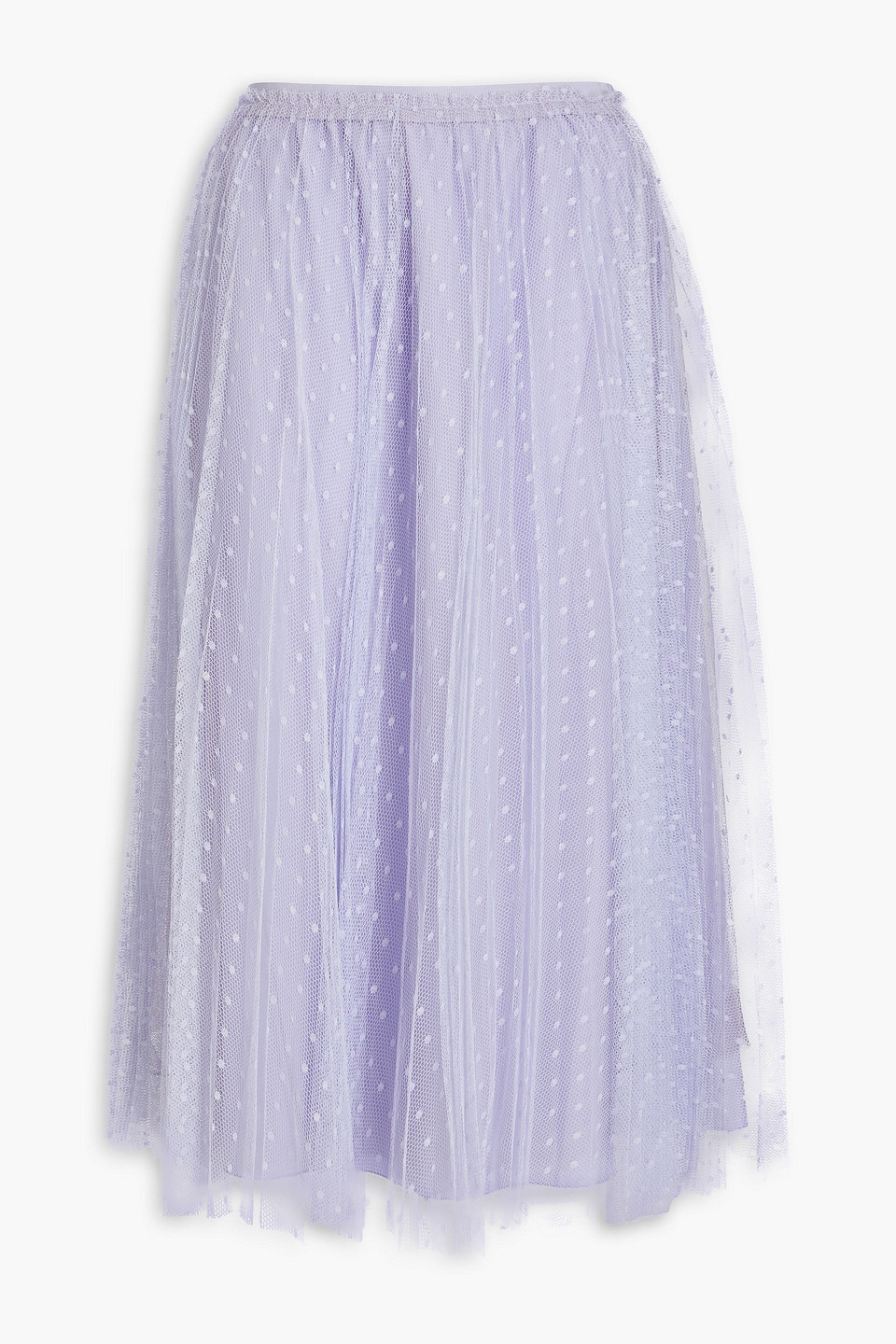 Red Valentino Pleated Point D'esprit Midi Skirt In Purple