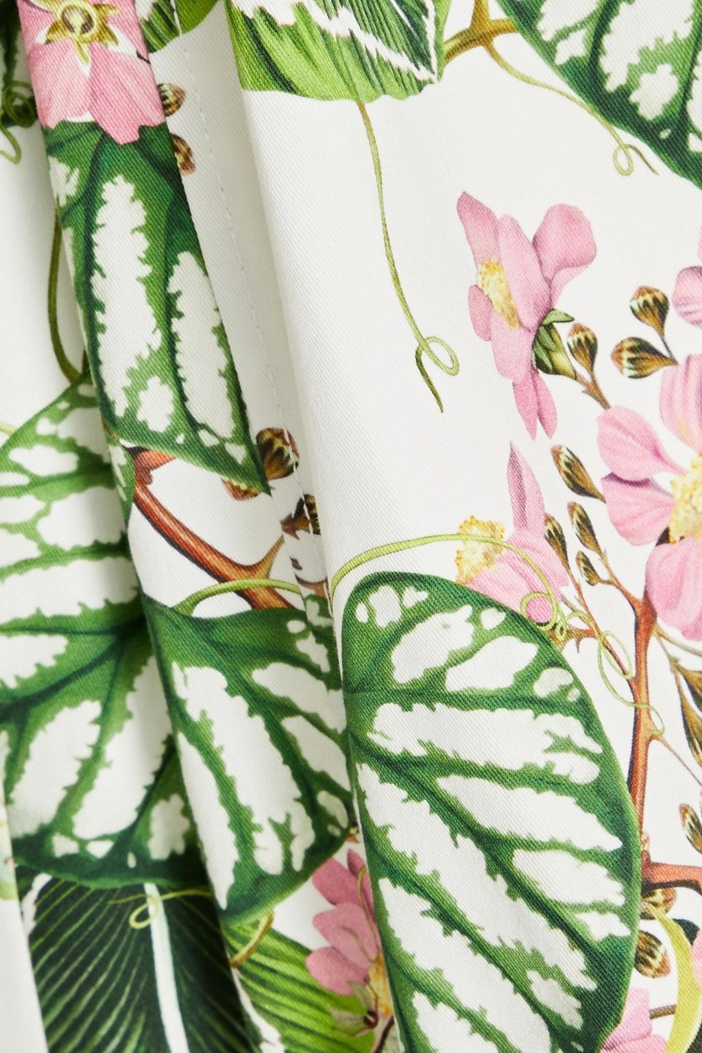 OSCAR DE LA RENTA Floral-print stretch-cotton twill mini dress
