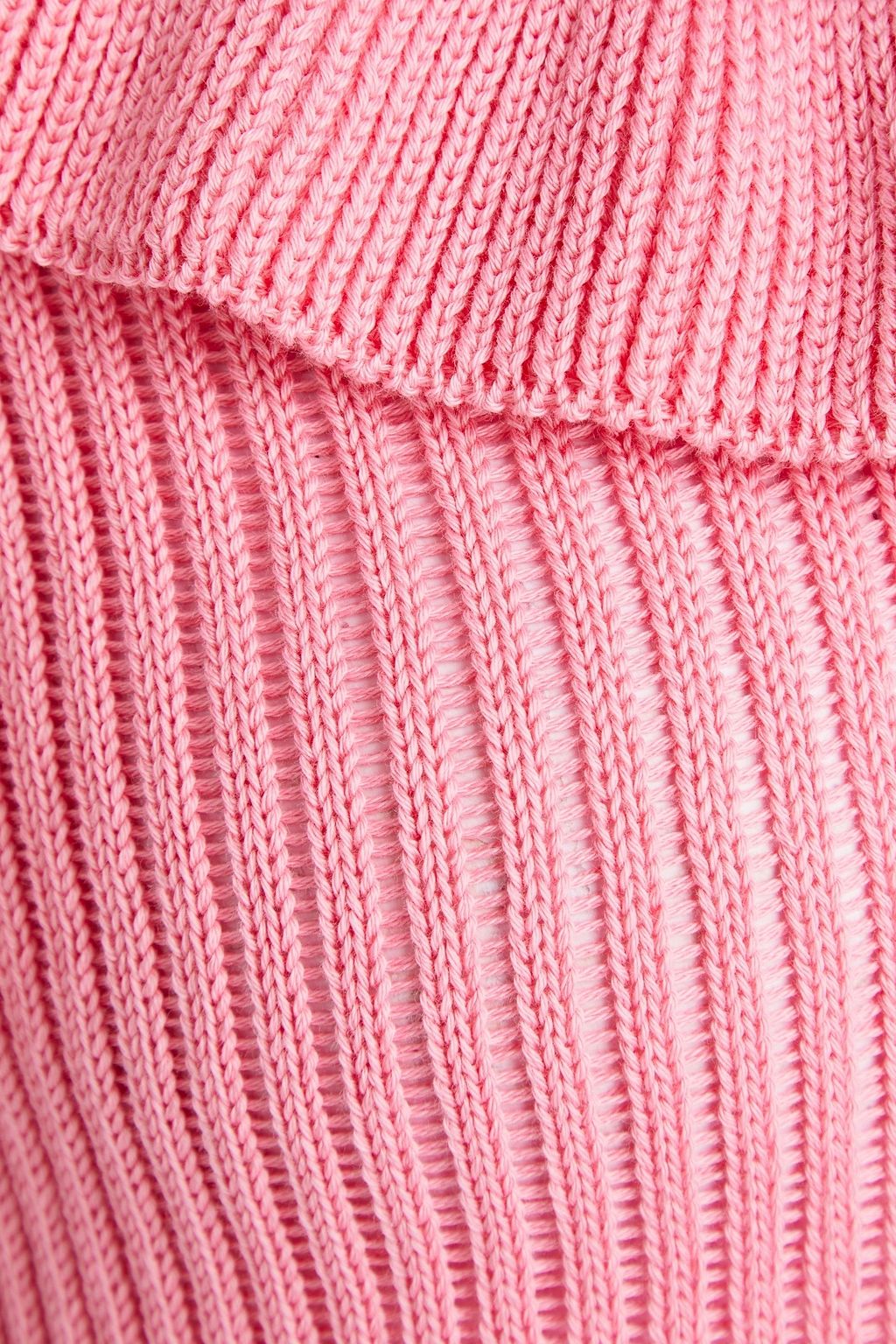 REDVALENTINO بلوزة مصنوعة من القطن المضلّع مع قطع محاكة بجانب بعضها البعض من قماش بوان ديسبري مزينة بكشاكش