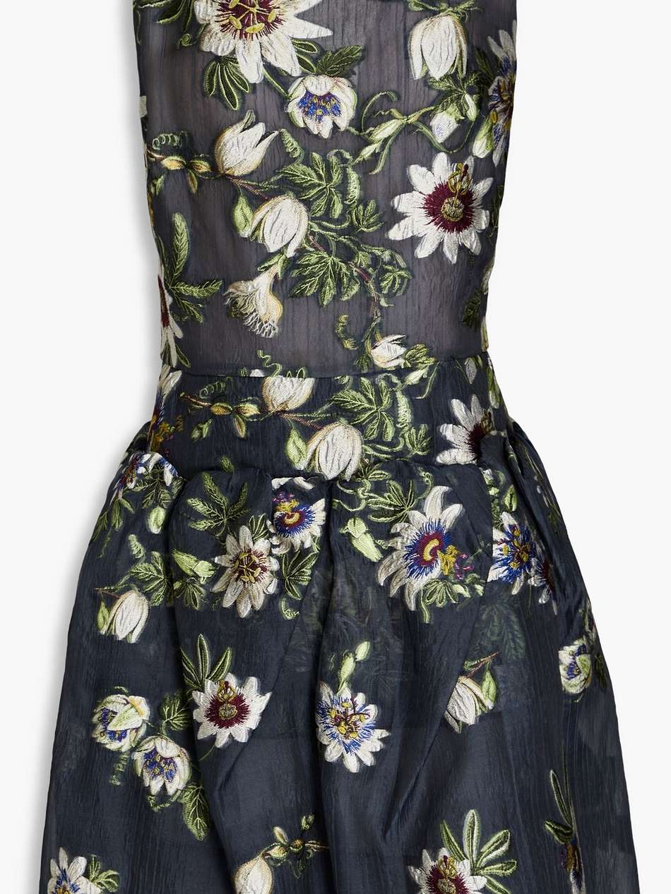 embellished fil coupé silk-blend organza mini dress