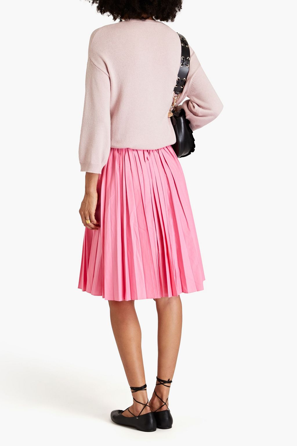 REDVALENTINO تنورة مصنوعة من مزيج من القطن مزينة بكسرات