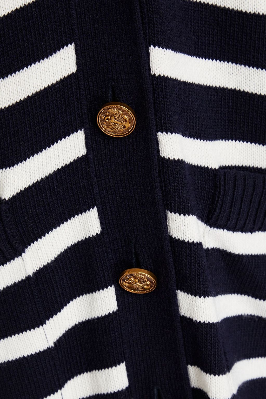 REDVALENTINO Striped intarsia-knit cardigan