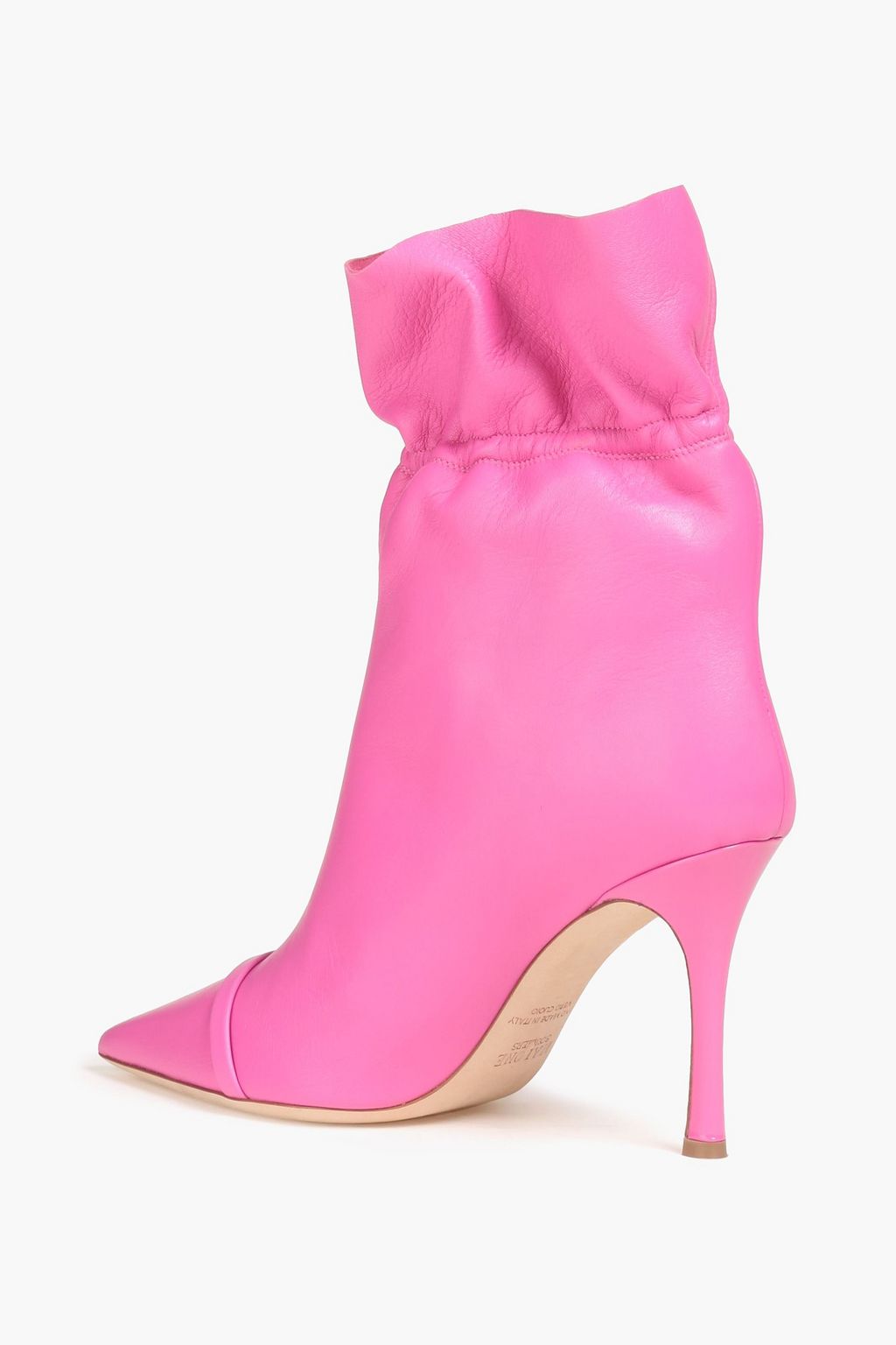 MALONE SOULIERS حذاء بوت فالون 90 بطول الكاحل من الجلد بتصميم مزموم