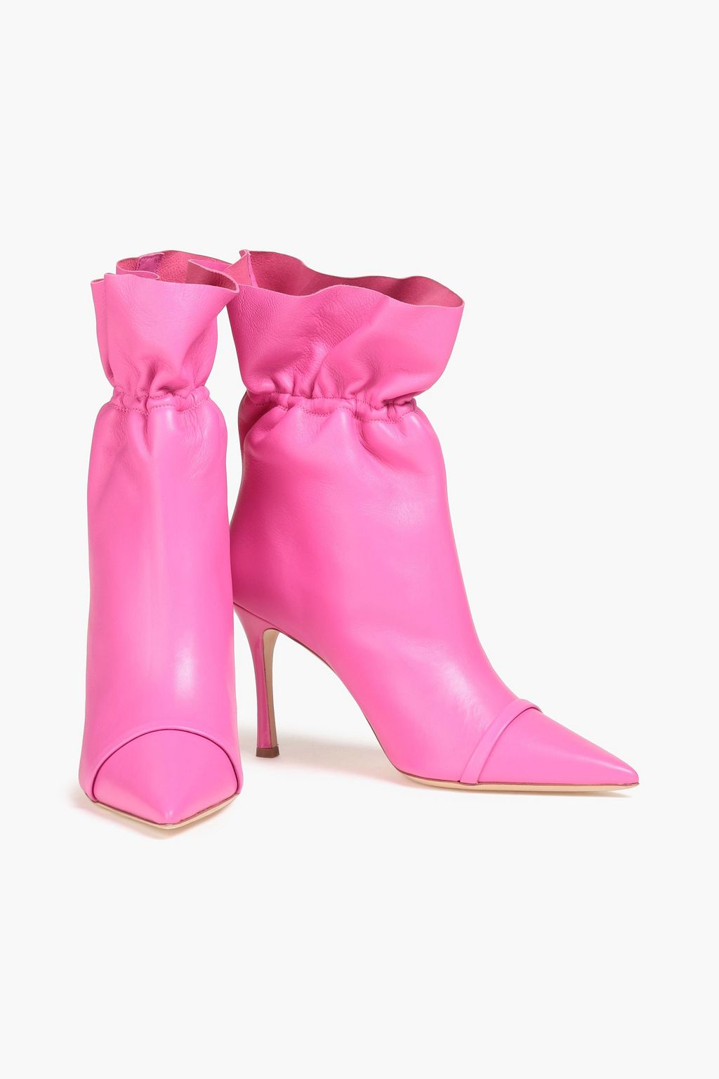 MALONE SOULIERS حذاء بوت فالون 90 بطول الكاحل من الجلد بتصميم مزموم