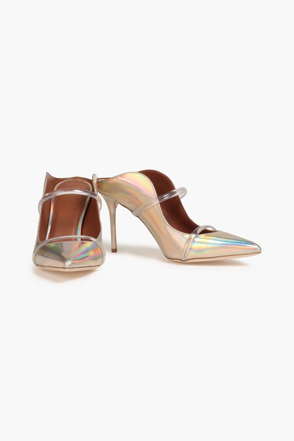MALONE SOULIERS Maureen 85 holographic leather mules