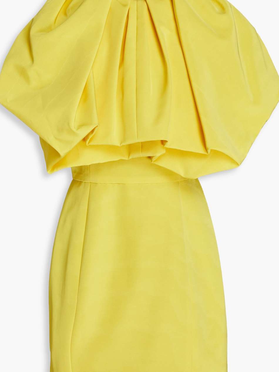 convertible cotton-blend faille mini dress